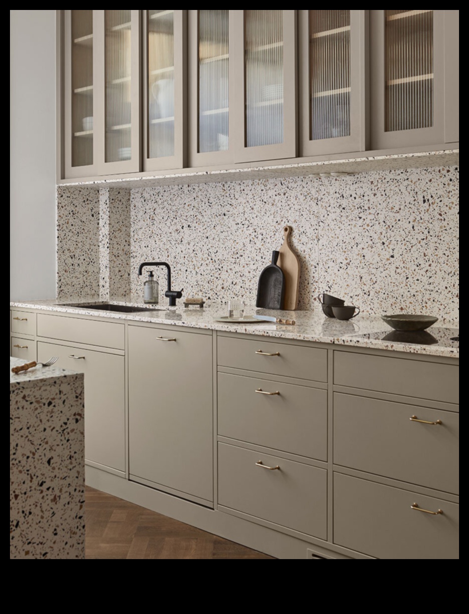 Modern Dekorasyonda Terrazzo'yu trend ve özgün bir görünüm için kullanmanın yollarını önerebilir misiniz?