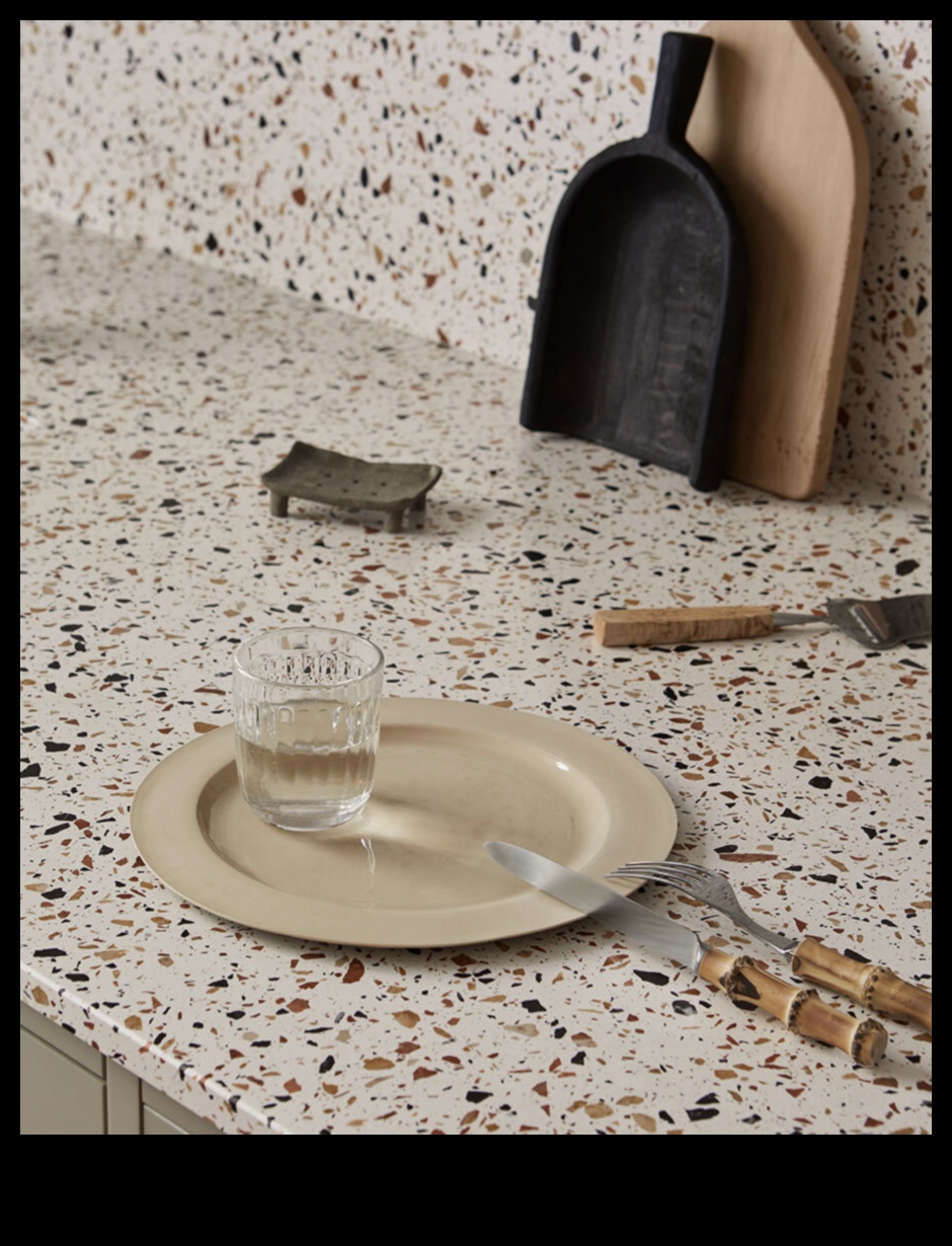 Modern Dekorasyonda Terrazzo'yu trend ve özgün bir görünüm için kullanmanın yollarını önerebilir misiniz?